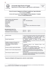 Fisica Generale - Università di Foggia