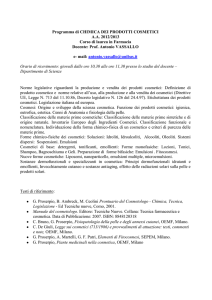 chimica dei prodotti cosmetici - Dipartimento di Scienze (UNIBAS)