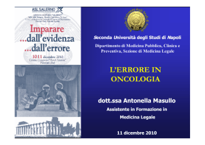 Dott.ssa A. Masullo - L`errore in oncologia
