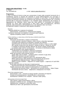 FISICA DEI DIELETTRICI - Dipartimento di Scienza dei Materiali