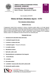Chimica del Suolo e Biochimica Agraria