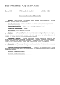 Programma Preventivo di Matematica