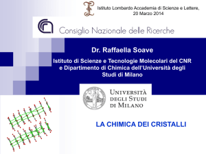La Chimica dei Cristalli - Dipartimento di Chimica