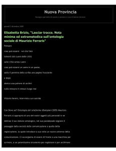 Elisabetta Brizio, “Lasciar tracce. Nota minima ed