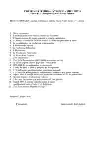 PROGRAMMA DI STORIA – ANNO SCOLASTICO 2015/16 Classe 4