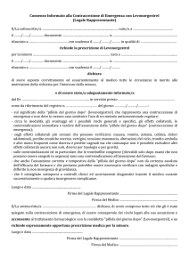 Consenso Informato alla Contraccezione di Emergenza con