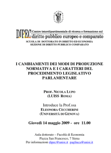 I CAMBIAMENTI DEI MODI DI PRODUZIONE NORMATIVA