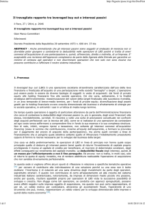 Il travagliato rapporto tra leveraged buy out e interessi passivi