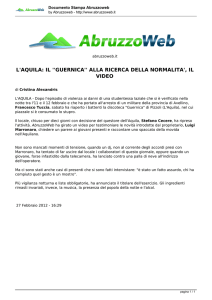 l`aquila: il ``guernica`` alla ricerca della normalita`, il video