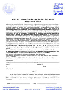 FESTA DEL 1° MAGGIO 2016 – RICREATORIO SAN CARLO (Fermo)