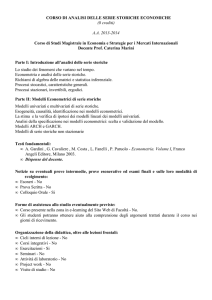 Analisi delle Serie Storiche Economiche