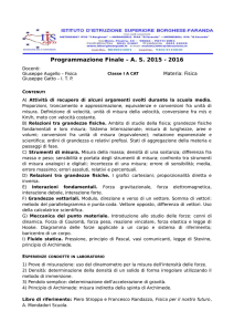 Programmazione Finale – AS 2015 - 2016