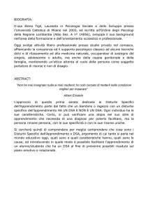 BIOGRAFIA: D.ssa Elena Tigli, Laureata in Psicologia Sociale e