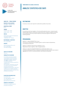 analisi statistica dei dati - Dipartimento di Scienze Statistiche