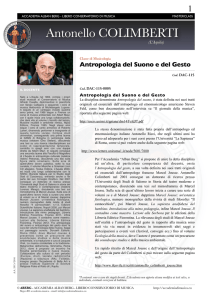 Antropologia del Suono e del Gesto. - Istituto Universitario di Alta