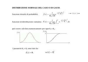DISTRIBUZIONE NORMALE DEL CASO O DI GAUSS