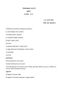 PROGRAMMA SVOLTO GRECO CLASSE IV A A.S. 2014