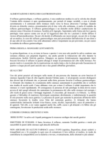 Alimentazione e reflusso gastroesofageo