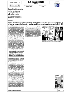 Io primo dializzato a domicilio