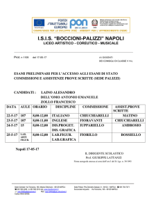 CALENDARIO, COMMISSIONI E ASSISTENZE - Boccioni
