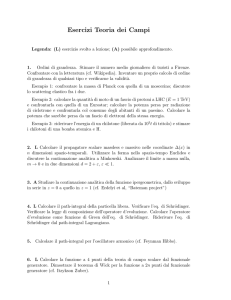 Esercizi Teoria dei Campi