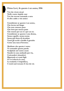 Primo Levi: Se questo è un uomo - Poesia sull'Olocausto
