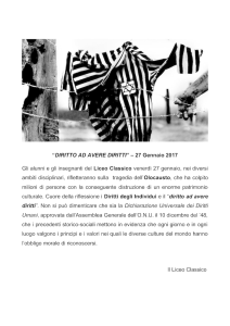“DIRITTO AD AVERE DIRITTI” – 27 Gennaio 2017 Gli alunni e gli