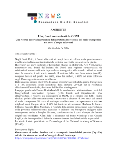AMBIENTE Usa, fiumi contaminati da OGM