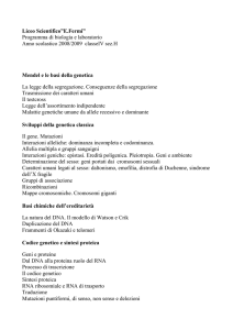 Programma di biologia e laboratorio Anno