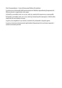 Calendarizzazione Prova intercorso di