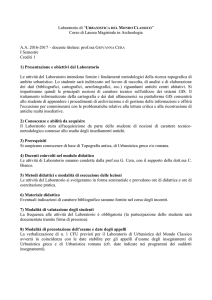 Laboratorio di “URBANISTICA DEL MONDO CLASSICO” Corso di