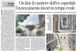 On line il cantiere dell`ex ospedale l