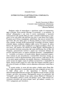 Intercultura e Letteratura Comparata. Due esercizi