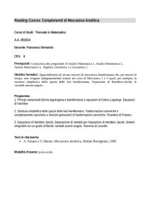 Reading Course: Complementi di Meccanica Analitica