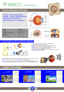 Il nostro occhio può percepire FORME, COLORI, PROFONDITÀ