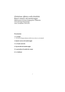 Globalismo Affettivo nella disabilità Report sintetico del monitoraggio
