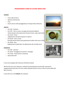 programma corsi di cucina week-end