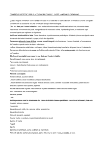 consigli dietetici per il colon irritabile . dott. antonio catapano