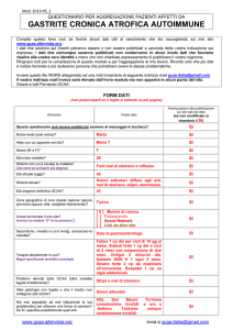 Questionario - Gastrite Cronica Atrofica Autoimmune