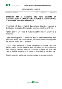 DETERMINAZIONE DI OMOCISTEINA BASALE E DOPO CARICO