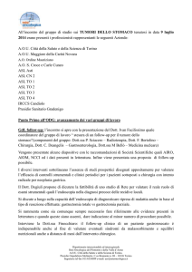 All`incontro del gruppo di studio sui TUMORI DELLO STOMACO
