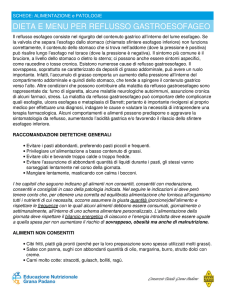 dieta e menu per reflusso gastroesofageo
