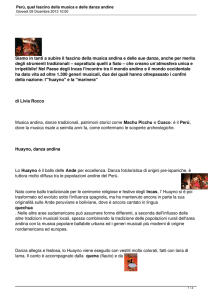 Perù, quel fascino della musica e delle danze andine