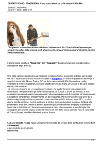 PROGRESSO è il loro nuovo album da cui è estratto CASA MIA
