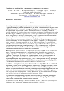 Gestione ed analisi di dati microarray con software open