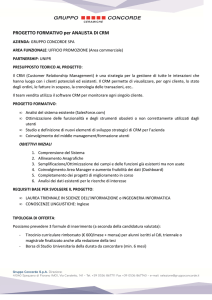 PROGETTO FORMATIVO per ANALISTA DI CRM