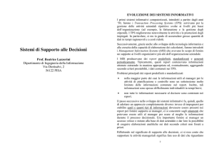 Sistemi di Supporto alle Decisioni (DSS)