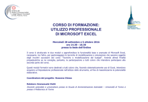CORSO DI FORMAZIONE: UTILIZZO PROFESSIONALE DI