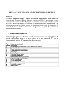 RISULTATI SULL`INDAGINE DEL BENESSERE