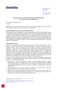BILANCIO DEL VALORE